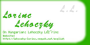 lorinc lehoczky business card